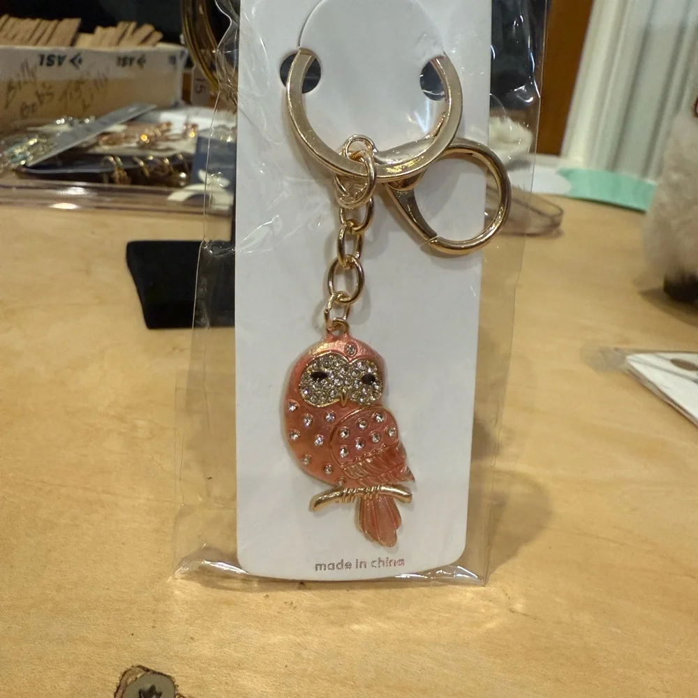 Mint Owl Crystal Bag Charm & Keychain – Choose Your Color ✨🦉